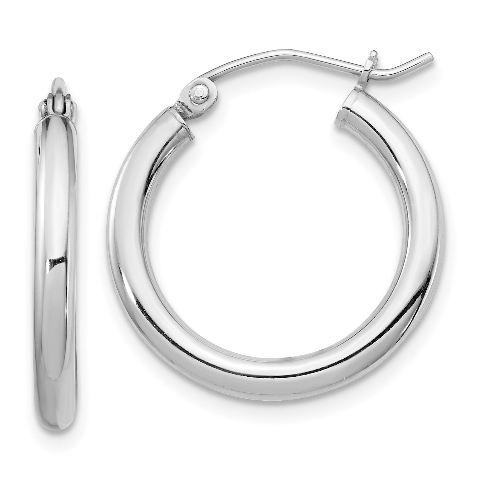 Sterling Silver Rhodium-plated 2.5mm Round Hoop Earrings Main image
