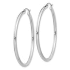 Sterling Silver Rhodium-plated 2.5mm Round Hoop Earrings