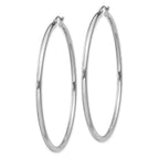 Sterling Silver Rhodium-plated 2.5mm Round Hoop Earrings