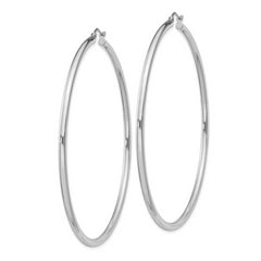 Sterling Silver Rhodium-plated 2.5mm Round Hoop Earrings