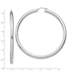 Sterling Silver Rhodium-plated 4mm Round Hoop Earrings