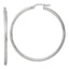 Sterling Silver Rhod-plated 2.5mm Polished/Satin Diamond-cut Hoop Earrings