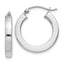 Sterling Silver Rhodium-plated 3x20mm Square Tube Hoop Earrings