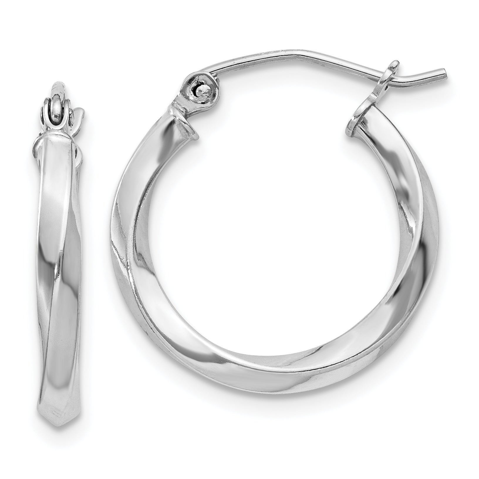 Sterling Silver Rhodium-plated Twisted 2.5x18mmHoop Earrings Main image