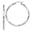 Sterling Silver Rhodium-plated Twisted 2.5x40mmHoop Earrings