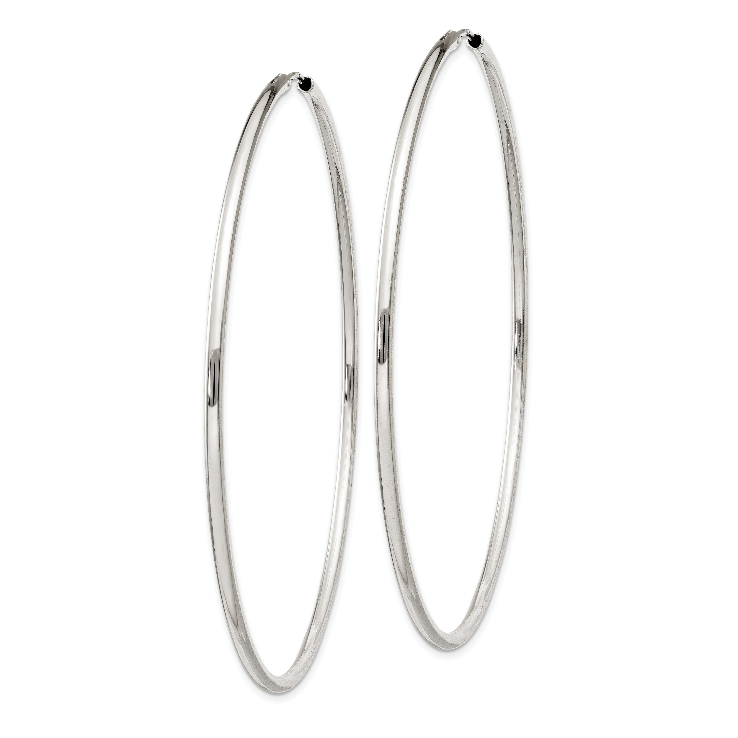 Sterling Silver 2x70mm Endless Hoop Earrings Secondary image