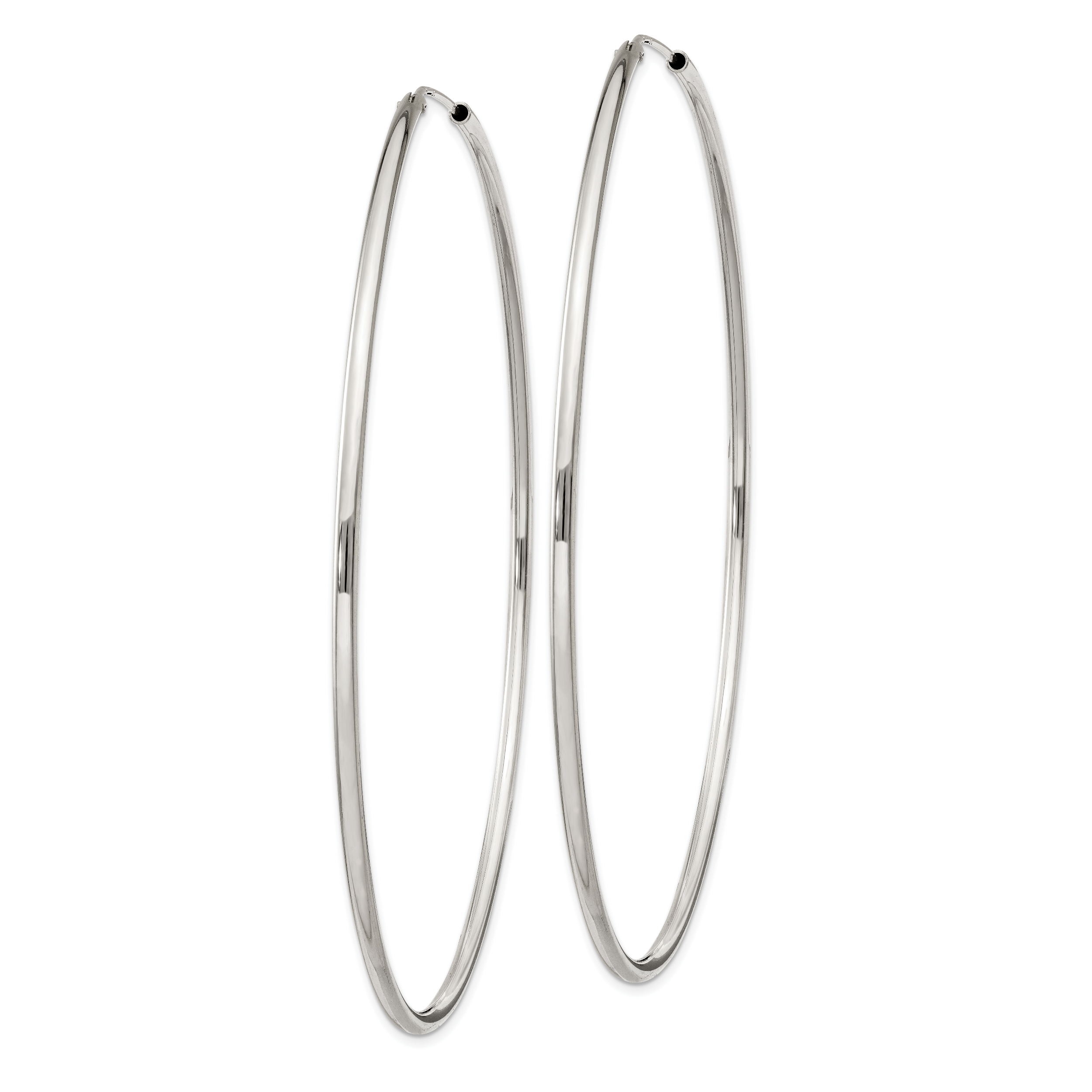 Sterling Silver 2x80mm Endless Hoop Earrings Secondary image