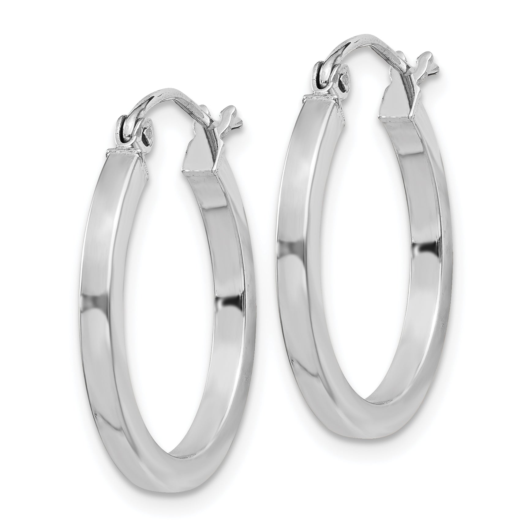 Square Tube Hoop Earrings in Sterling Silver, 20mm Secondary image