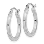 Square Tube Hoop Earrings in Sterling Silver, 20mm