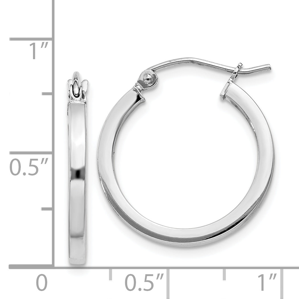 Square Tube Hoop Earrings in Sterling Silver, 20mm