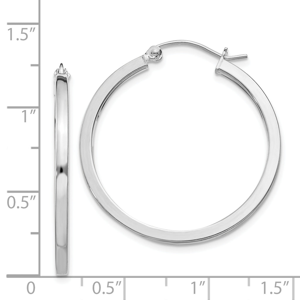 Square Tube Hoop Earrings in Sterling Silver