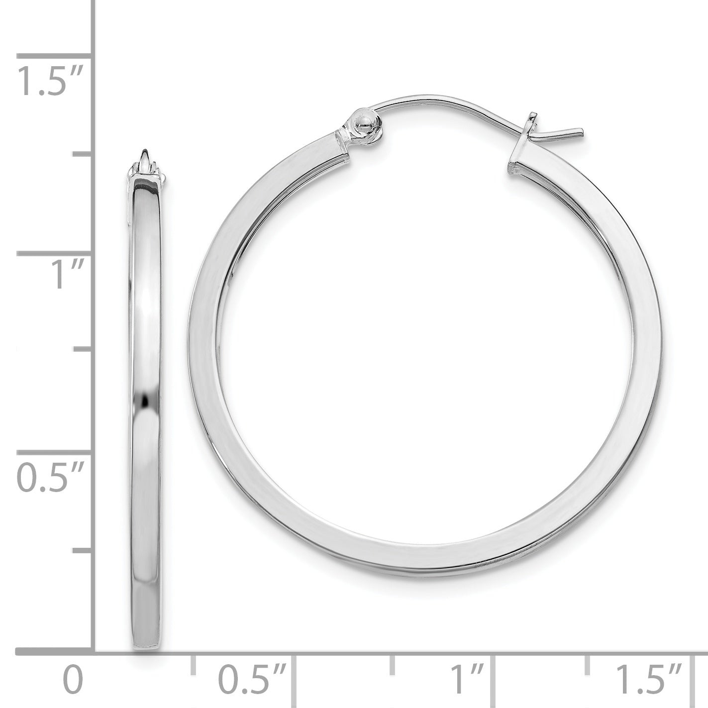 Square Tube Hoop Earrings in Sterling Silver