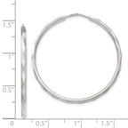Sterling Silver D/C 2.5x35mm Endless Hoop Earrings