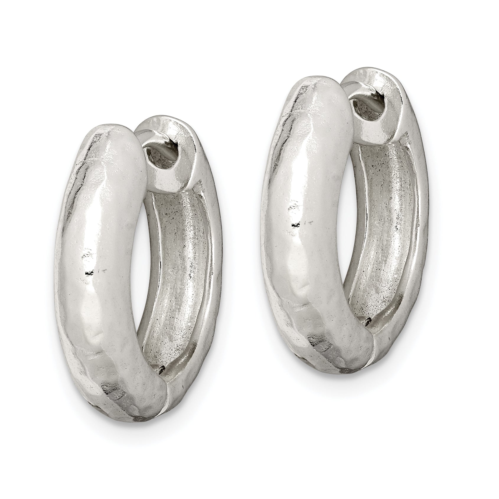 Sterling Silver Hinged Hoop Earrings Secondary image