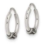 Antiqued Hoop Earrings in Sterling Silver