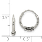 Antiqued Hoop Earrings in Sterling Silver