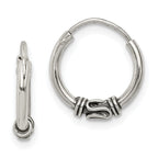 Sterling Silver Antiqued Hoop Earrings