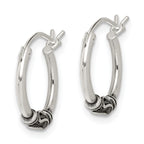 Antiqued Hoop Earrings in Sterling Silver