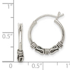 Sterling Silver Antiqued Hoop Earrings