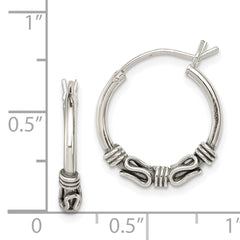 Sterling Silver Antiqued Hoop Earrings