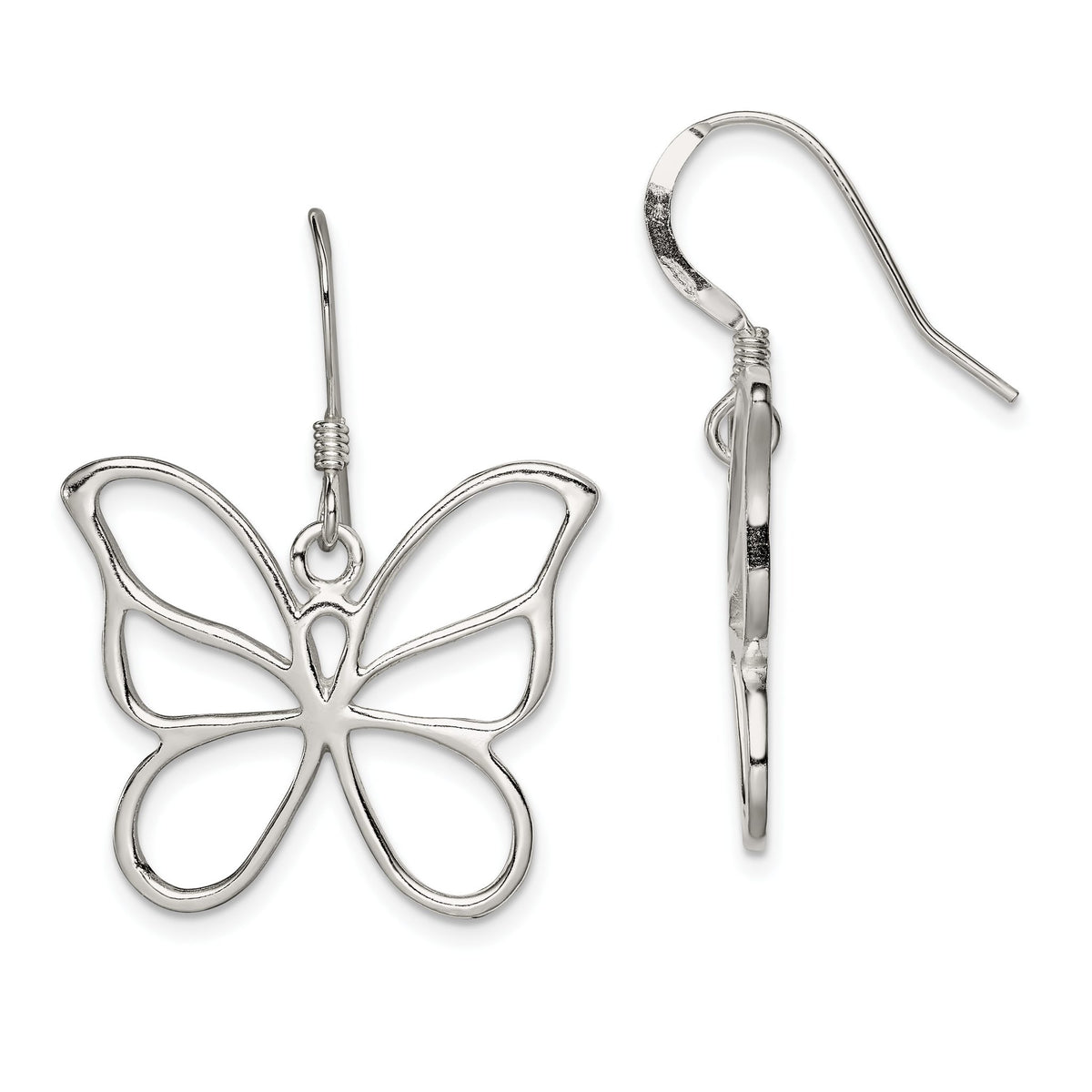 Butterfly Dangle Earrings in Sterling Silver - Sophia Jewelers Main image