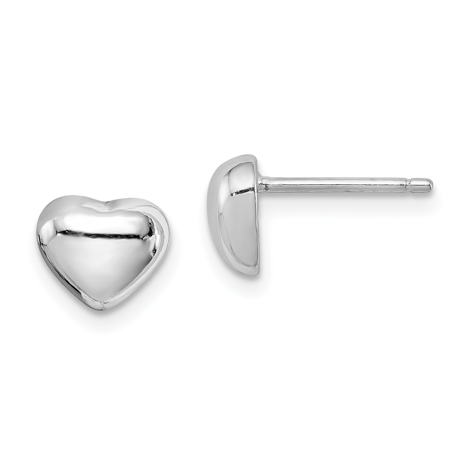 Sterling Silver Rhodium-plated Heart Post Earrings Main image
