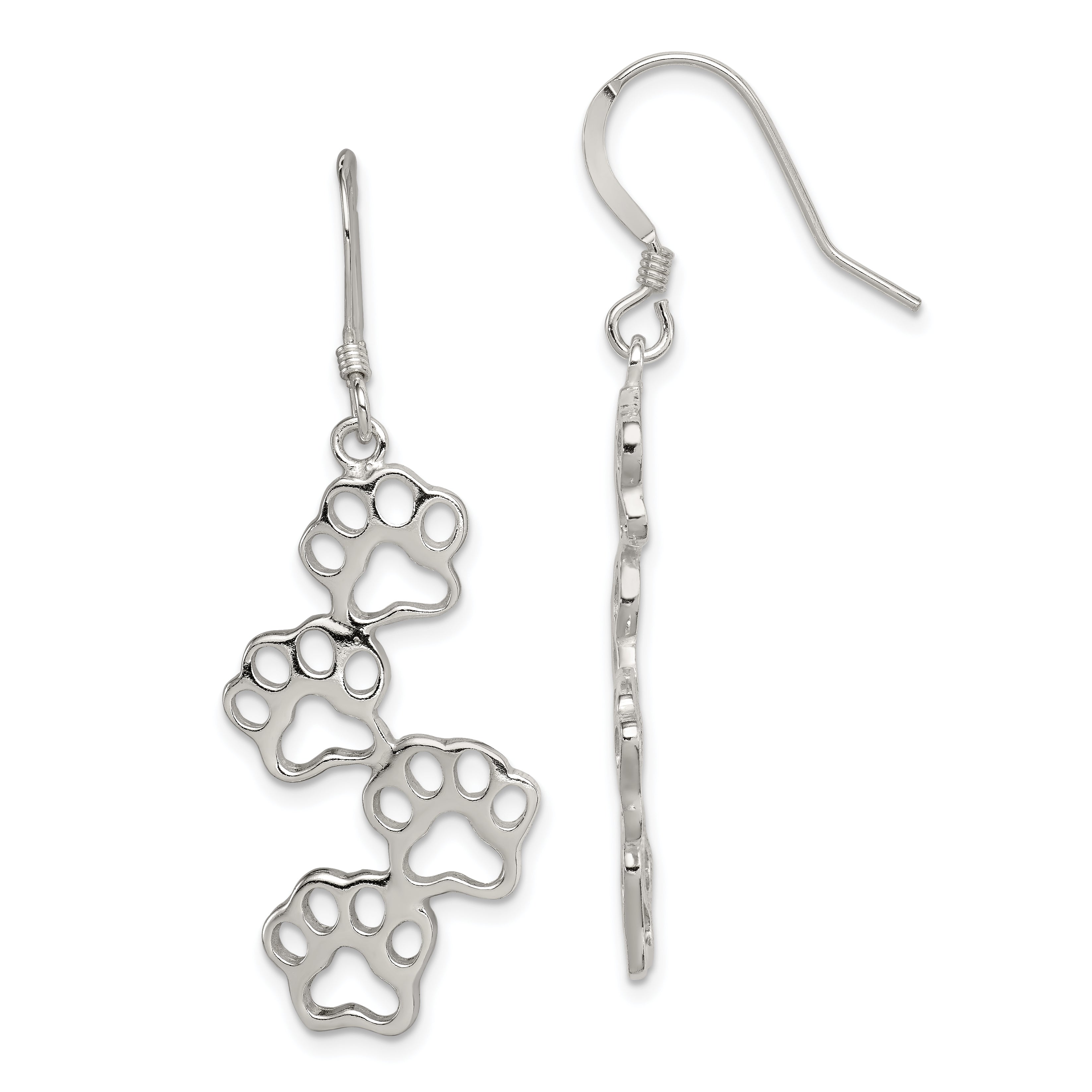 Sterling Silver Paw Prints Earrings Main image