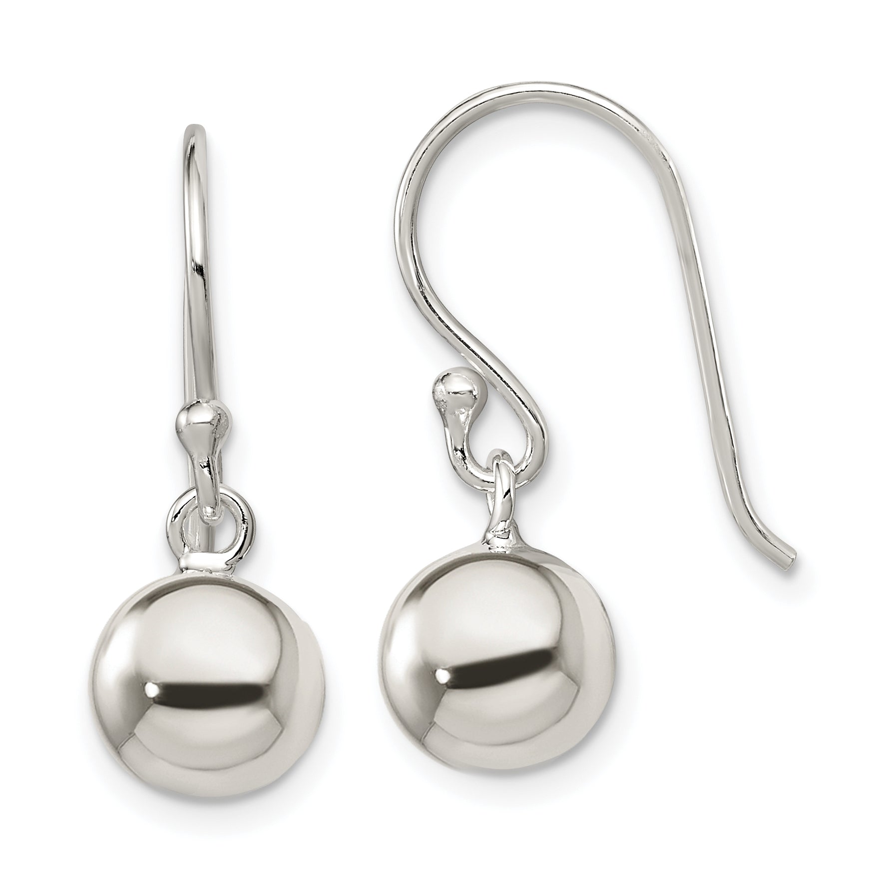 Sterling Silver Dangle Ball Shephard Hook Earrings Main image