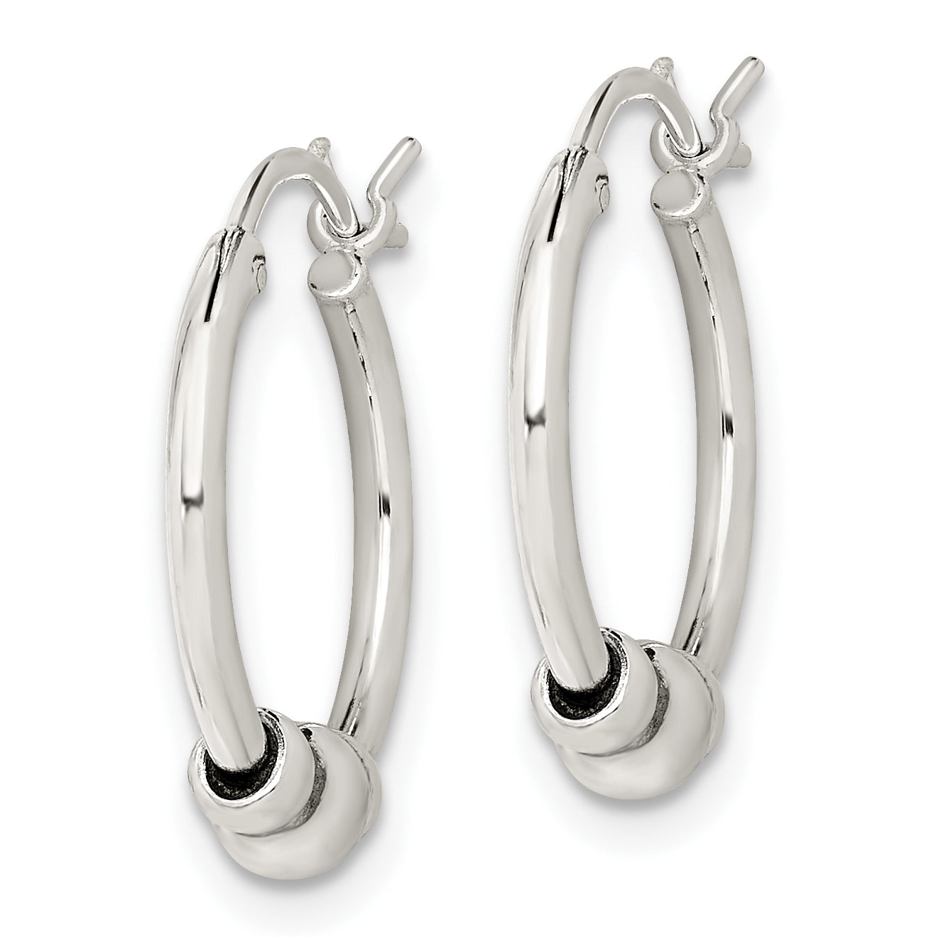 Sterling Silver Antiqued Hoop Earrings Secondary image