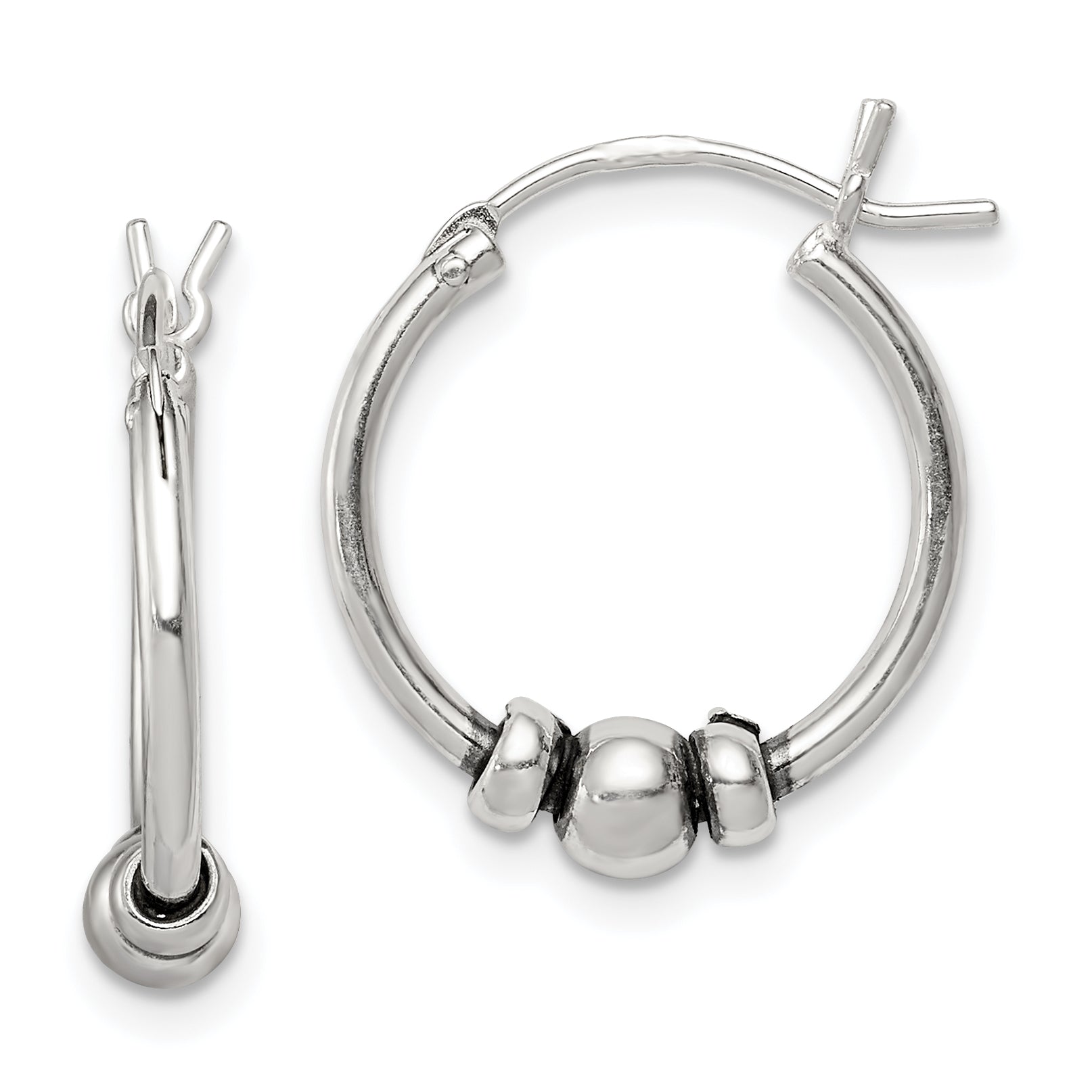 Sterling Silver Antiqued Hoop Earrings Main image