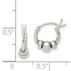 Sterling Silver Antiqued Beaded Hoop Earrings