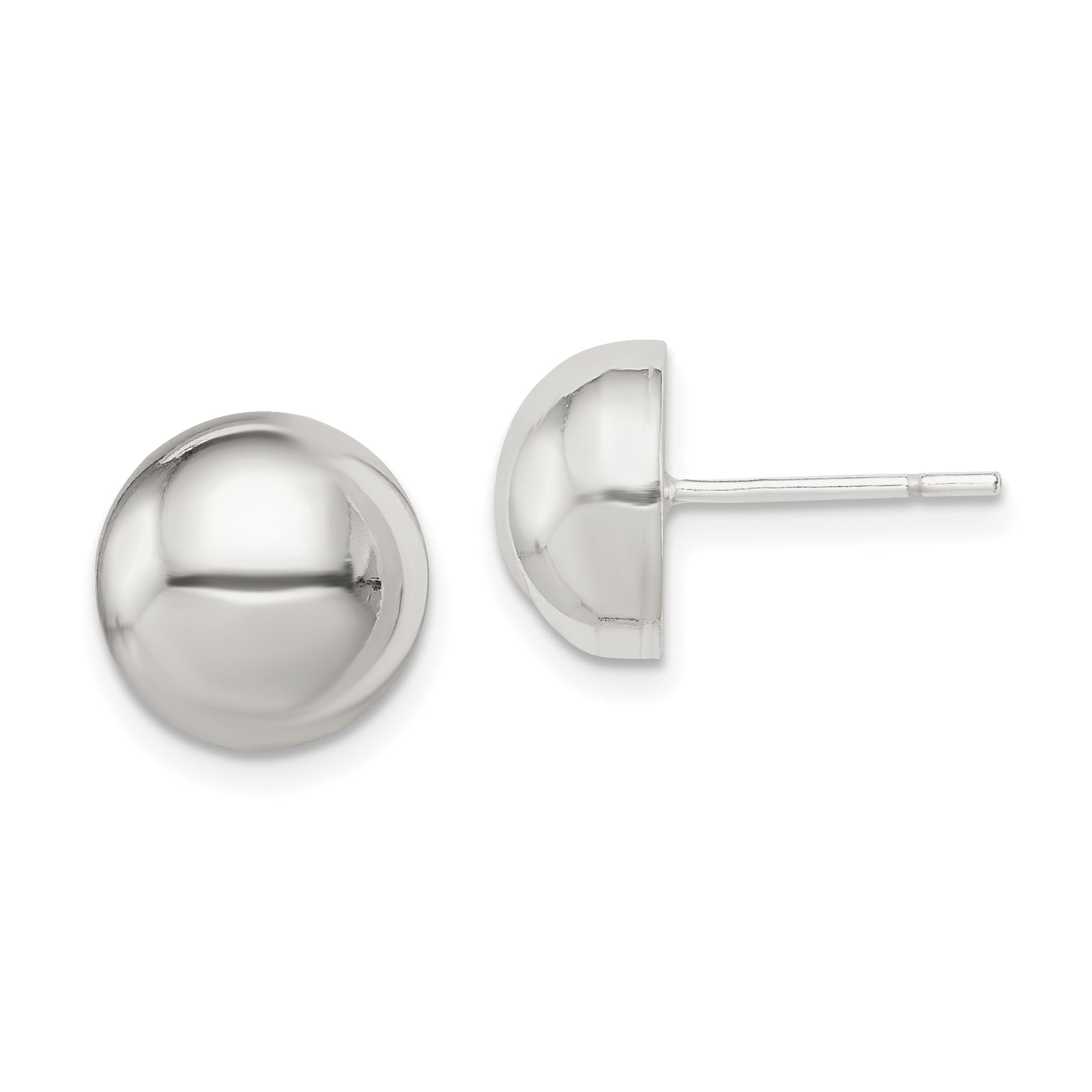 Sterling Silver Polished 10mm Button Earrings Main image