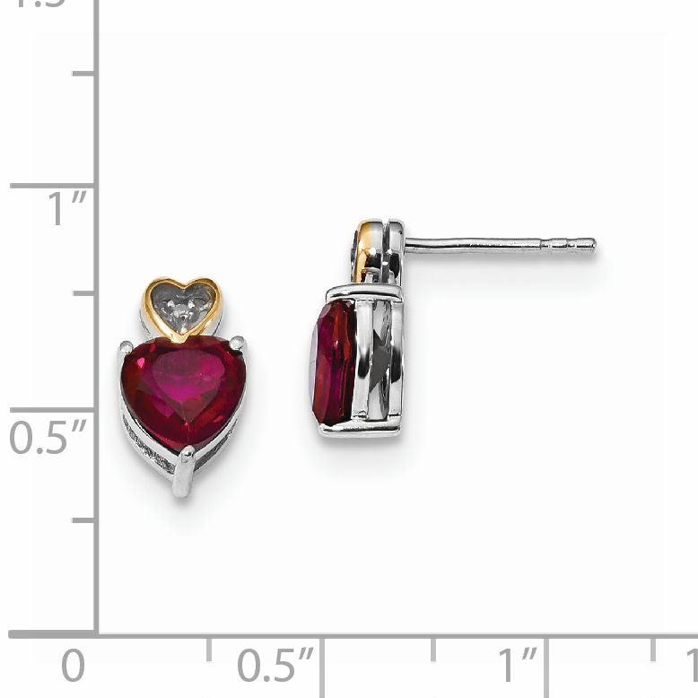 Sterling Silver & 14K Red Enhanced Topaz and Diamond Earrings Secondary image