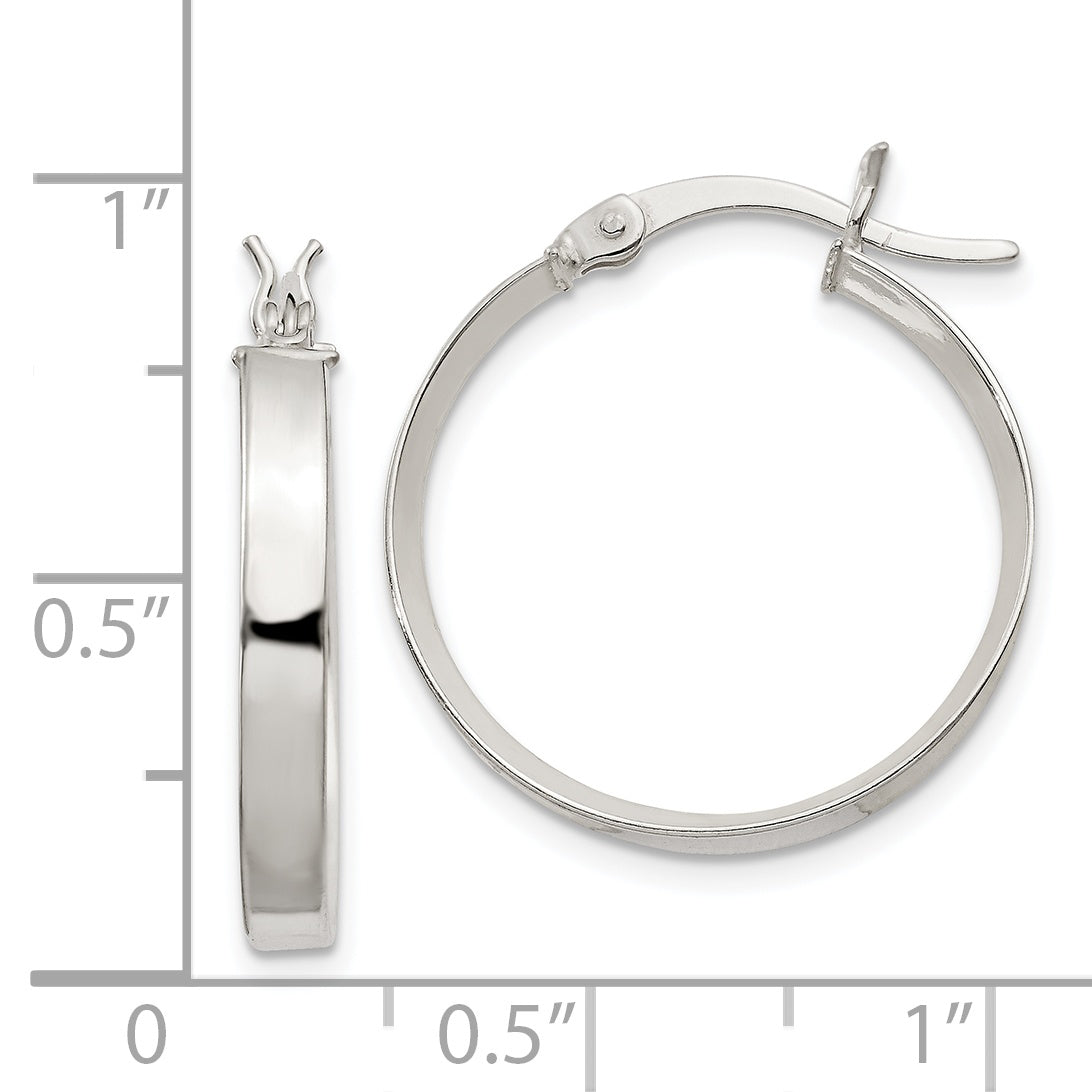 Sterling Silver 2.75x20mm Hoop Earrings