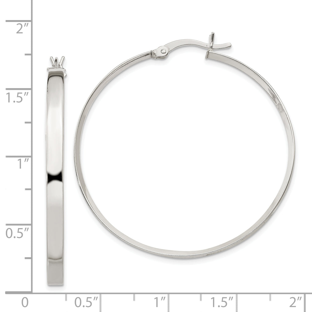 Sterling Silver 2.75x40mm Hoop Earrings