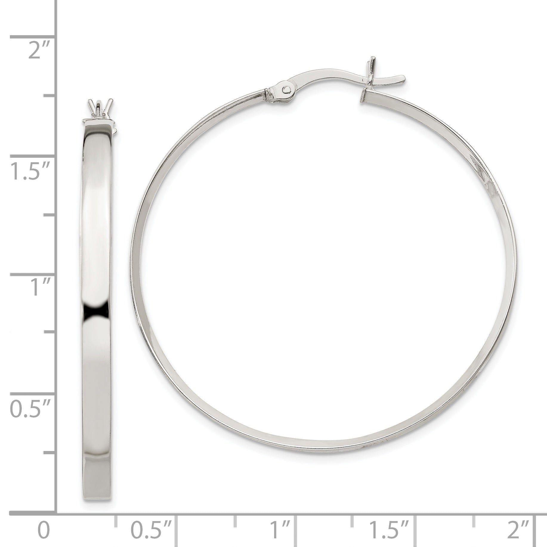 Sterling Silver 2.75x40mm Hoop Earrings
