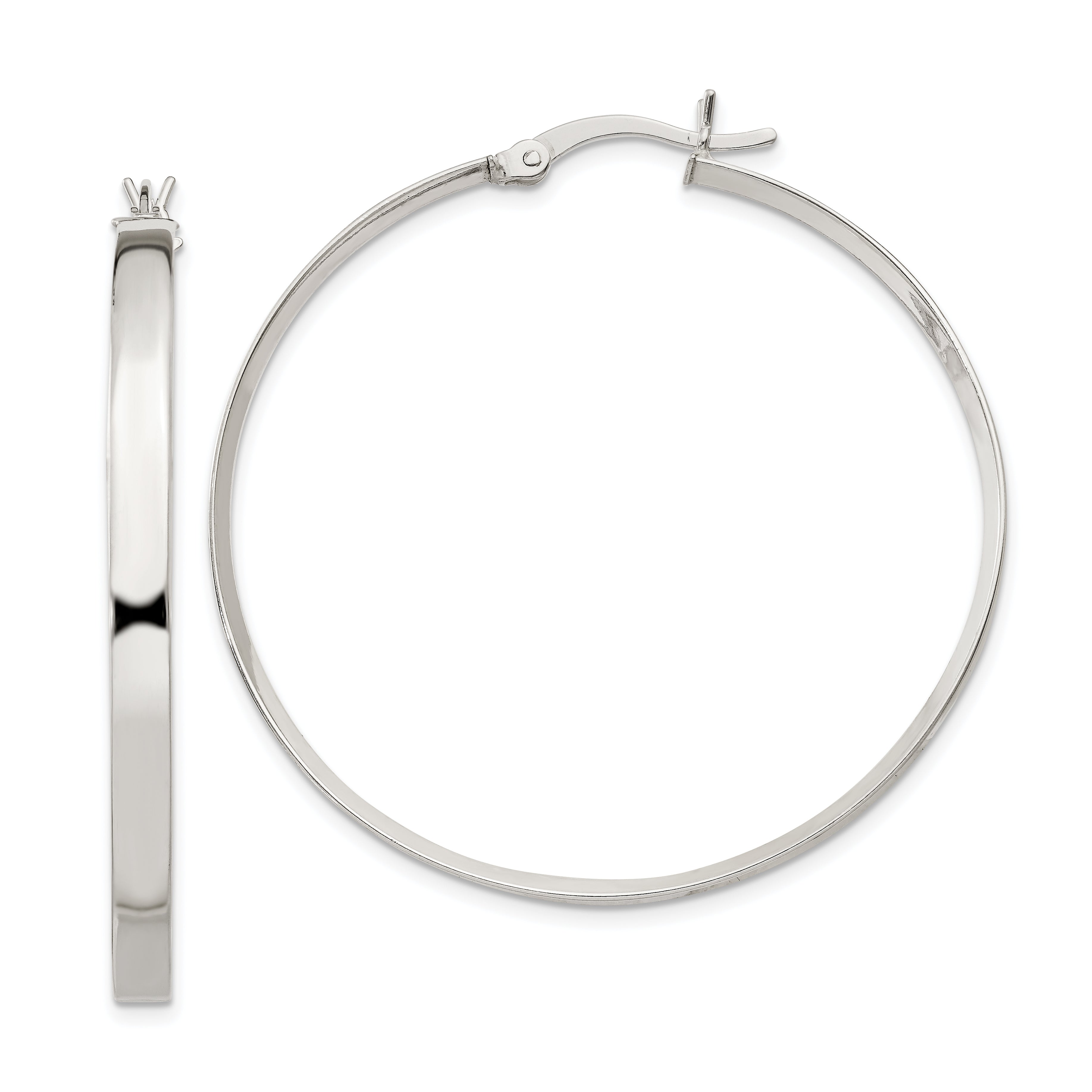 Sterling Silver 2.75x40mm Hoop Earrings Main image