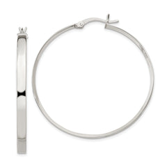 Sterling Silver 2.75x40mm Hoop Earrings