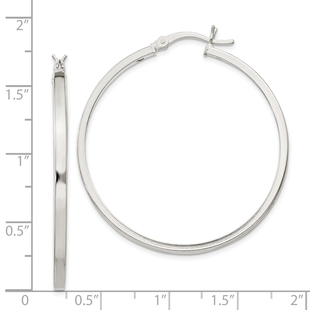 Sterling Silver 2.5x40mm Polished Hoop Earrings