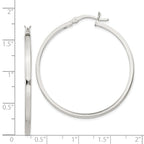 Sterling Silver 2.5x40mm Polished Hoop Earrings