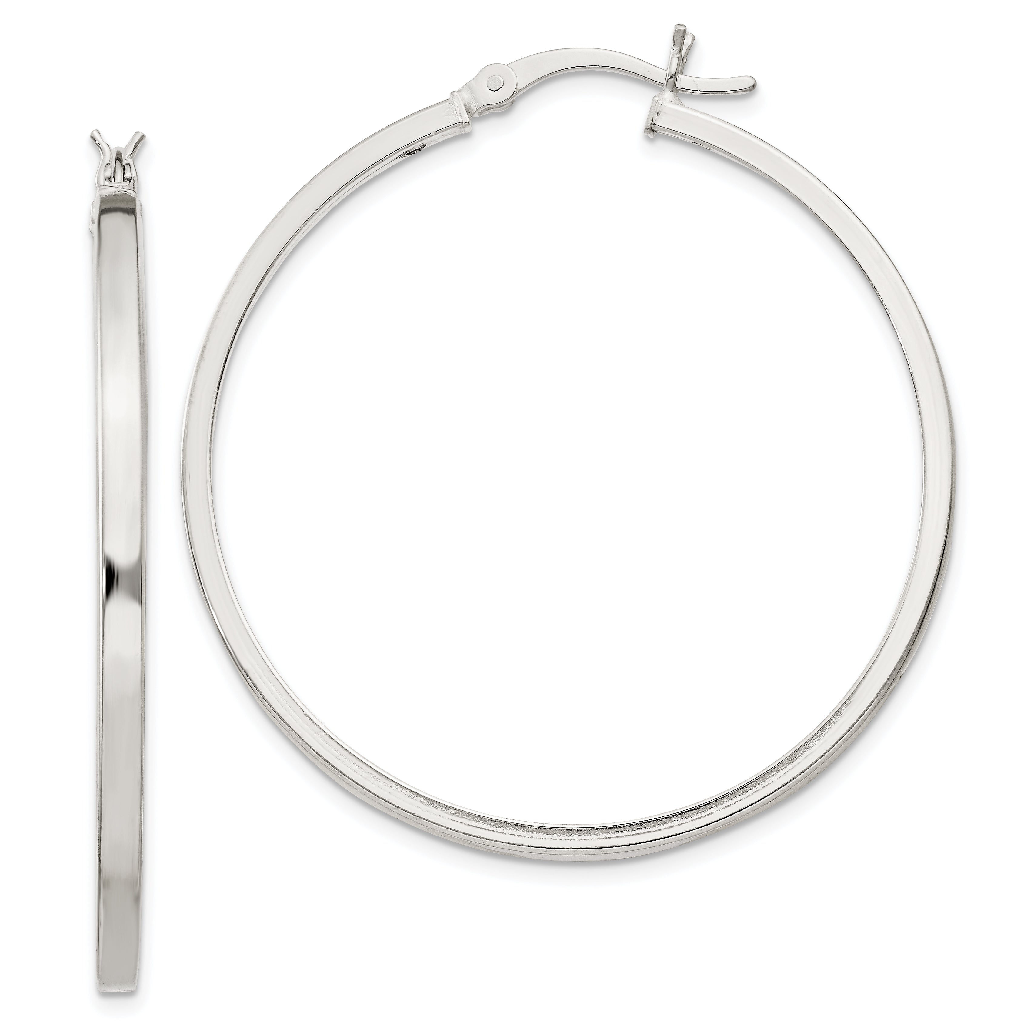 Sterling Silver 2.5x40mm Polished Hoop Earrings Main image