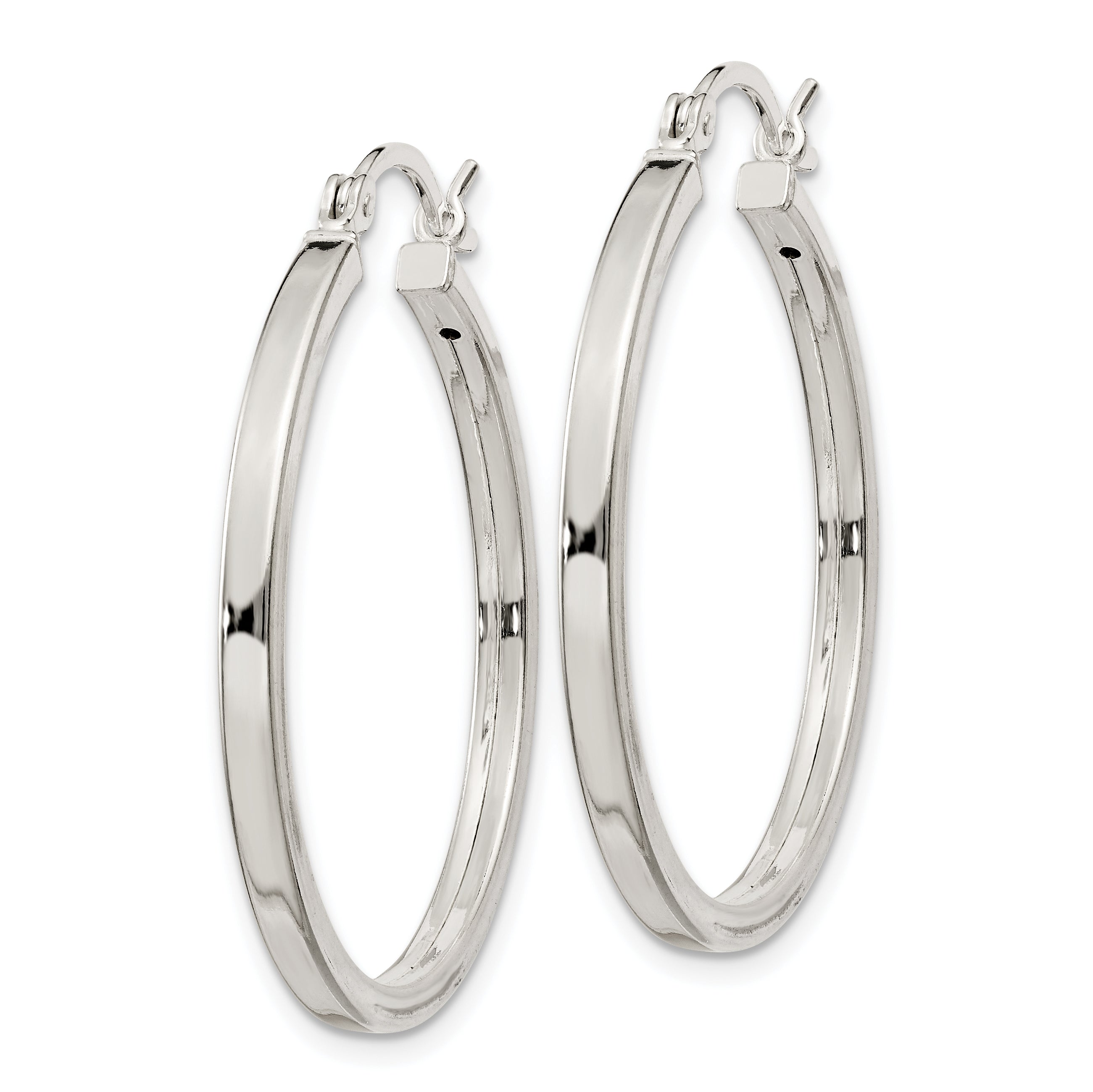 Sterling Silver 2.5x30mm Polished Hoop Earrings Secondary image