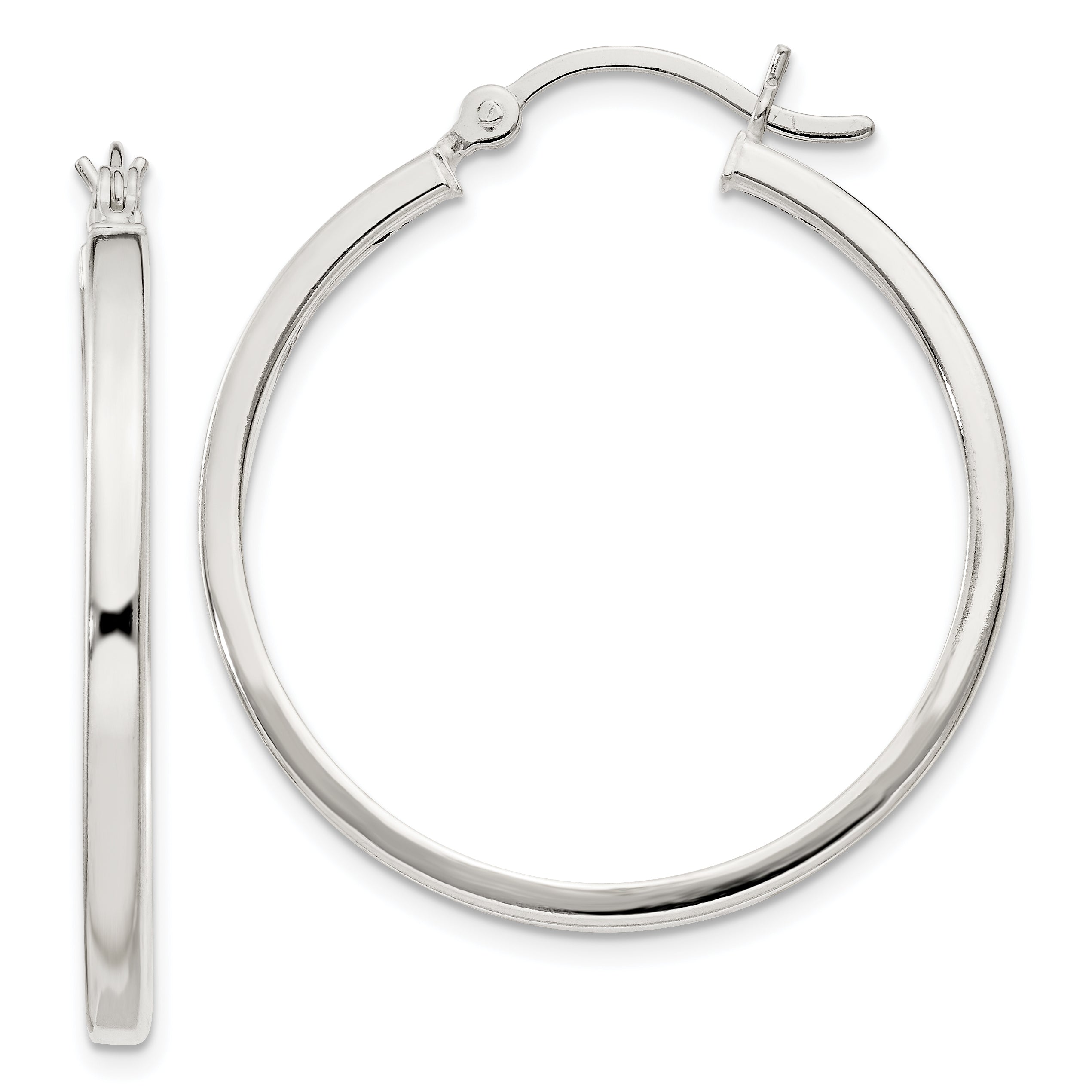 Sterling Silver 2.5x30mm Polished Hoop Earrings Main image