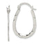 Sterling Silver Polished & Hammered Oval Hoop Earrings