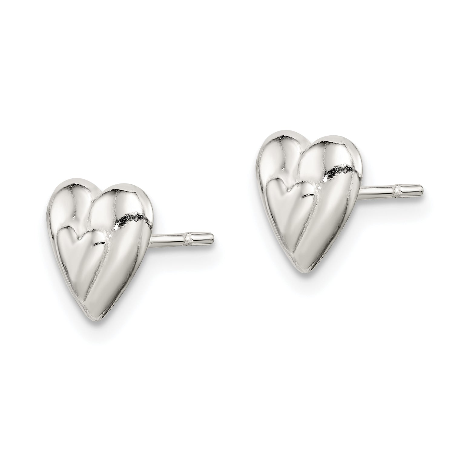 Sterling Silver Polished Heart Post Earrings Secondary image