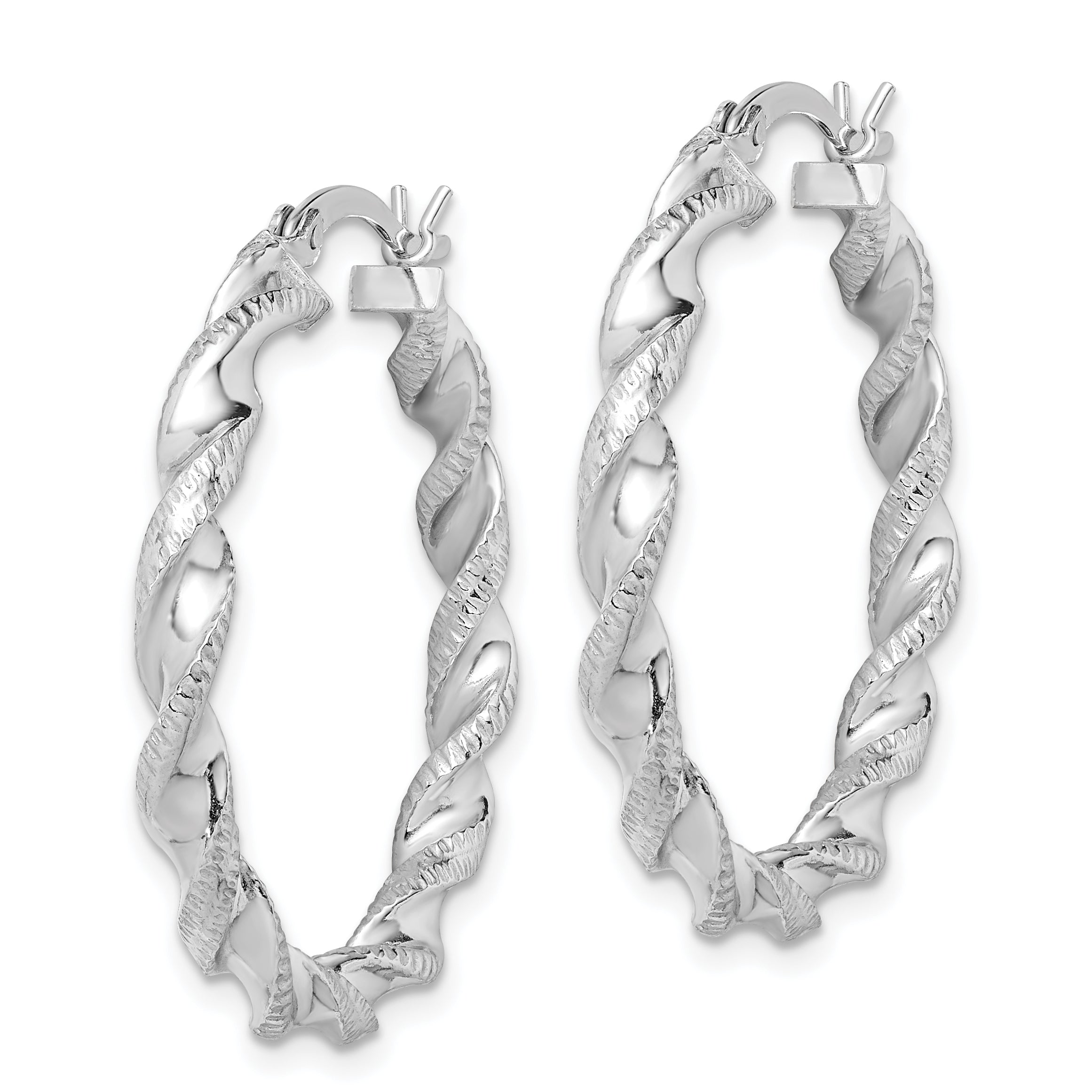 Twisted Hoop Earrings in Sterling Silver Secondary image