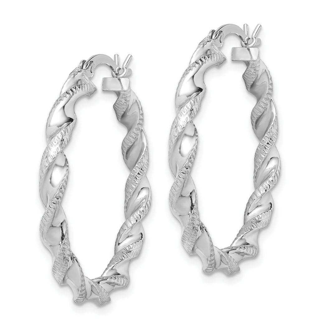 Twisted Hoop Earrings in Sterling Silver