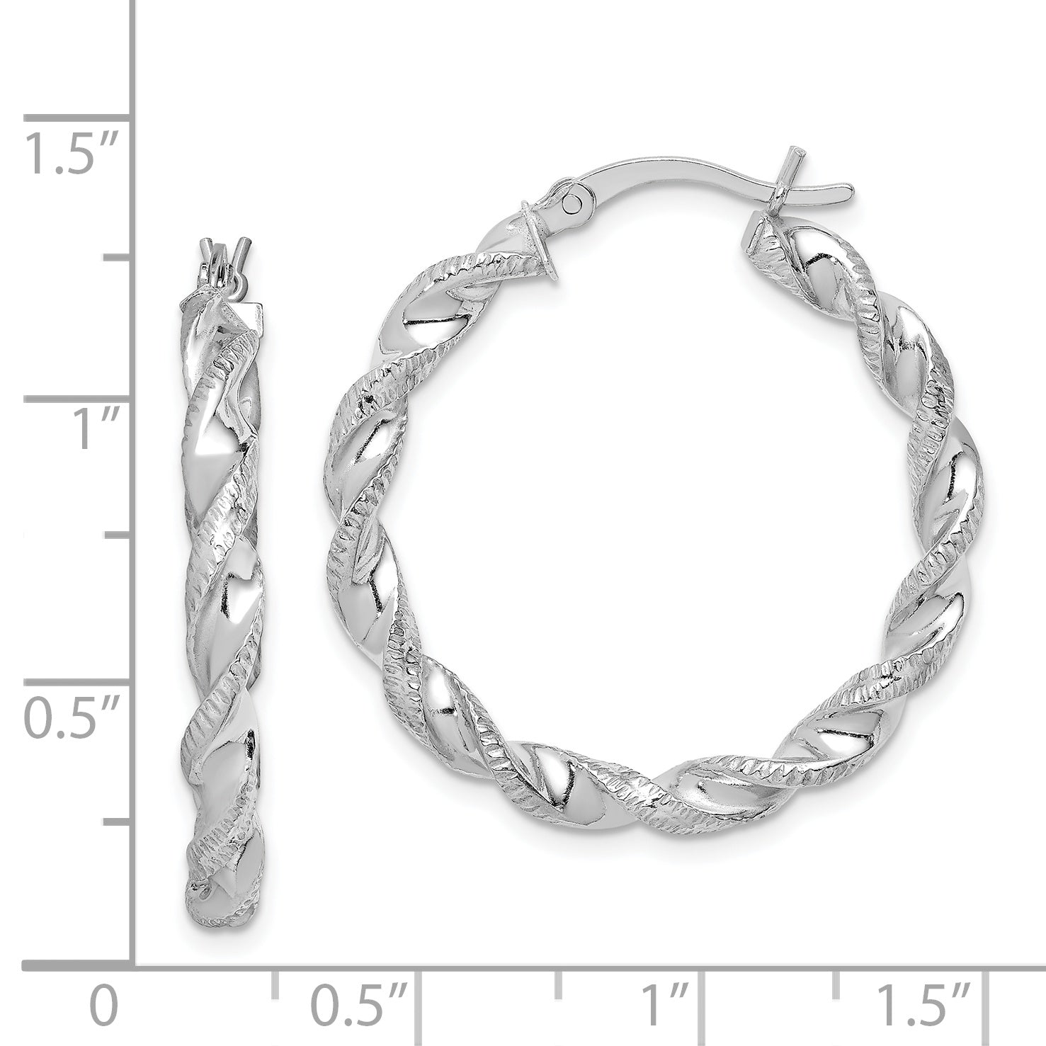 Twisted Hoop Earrings in Sterling Silver