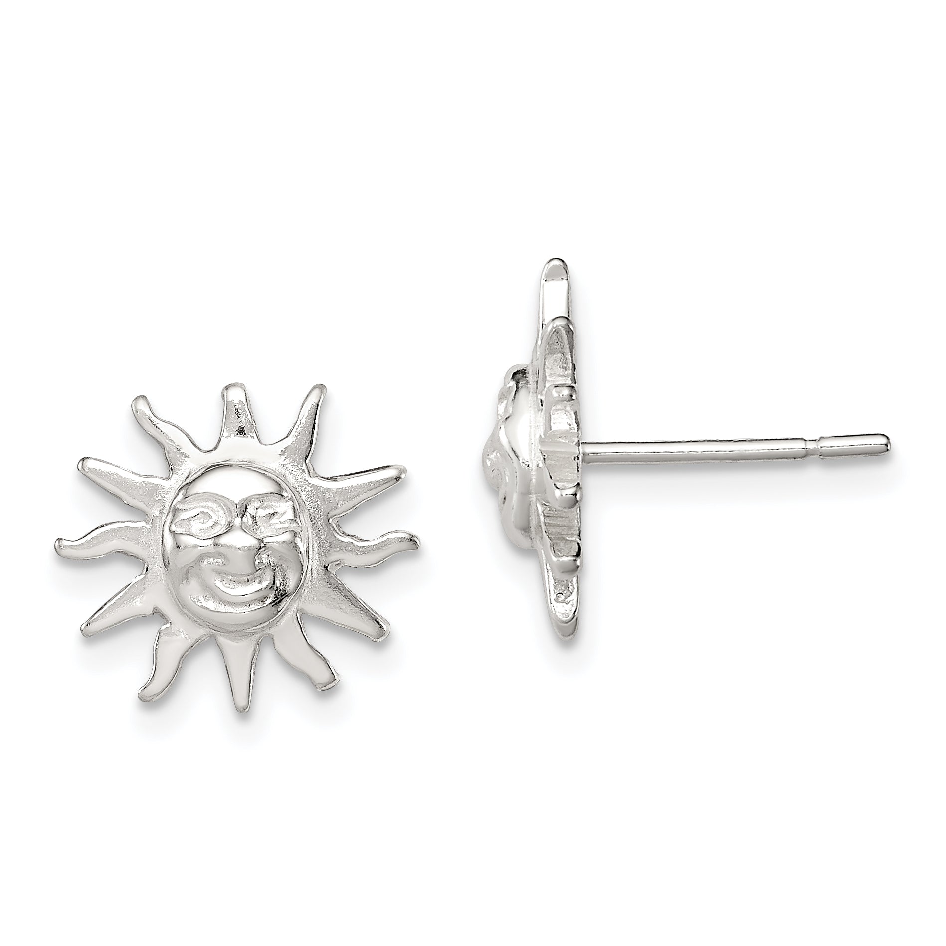 Sterling Silver Sun Mini Earrings Main image