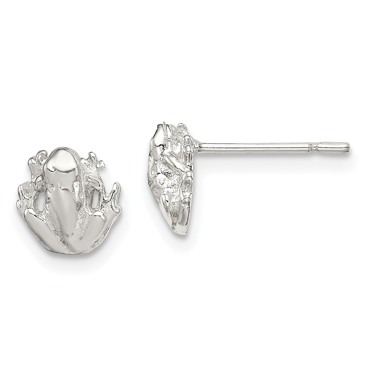 Sterling Silver Polished Mini Frog Post Earrings Main image